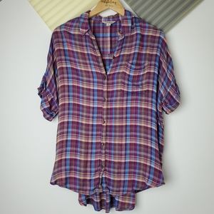 Lucky Brand | Plaid short sleeve button down shirt